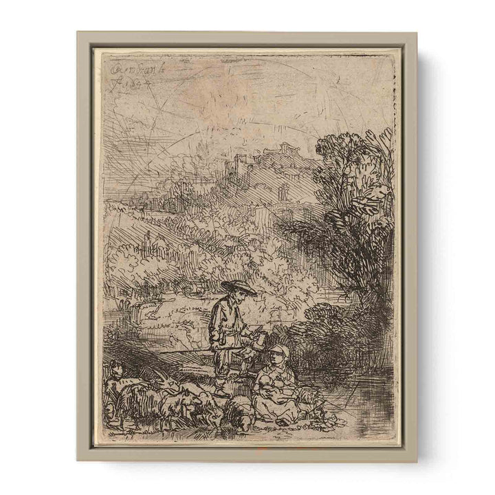 A Shepherd and his Family Painting