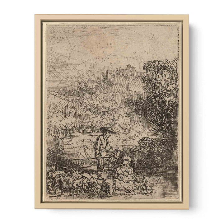 A Shepherd and his Family Painting