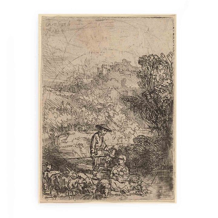 A Shepherd and his Family Painting