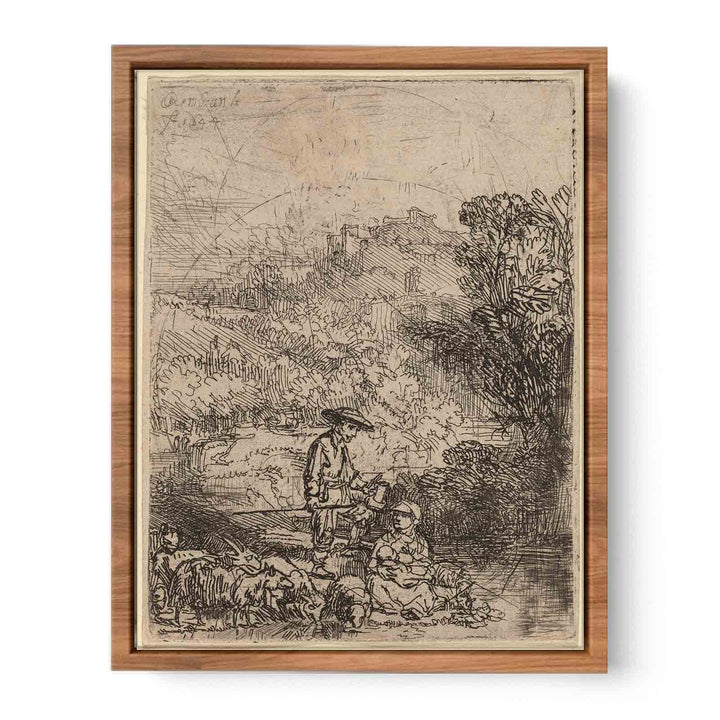 A Shepherd and his Family Painting