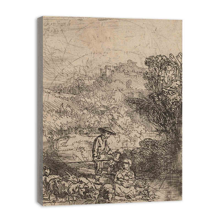 A Shepherd and his Family Painting