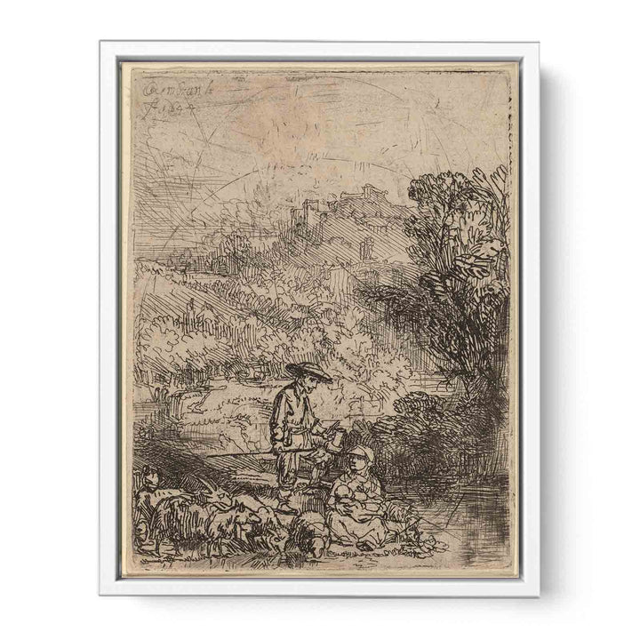 A Shepherd and his Family Painting