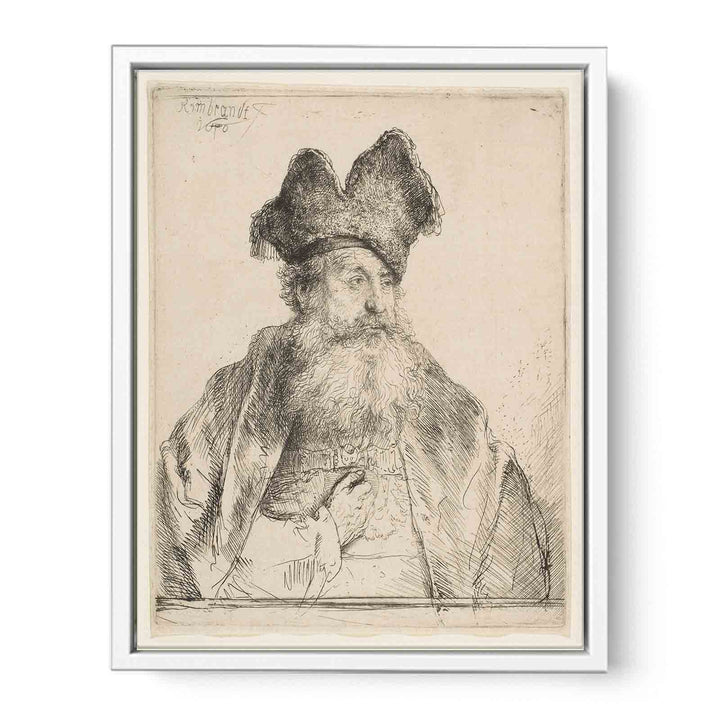 An old Man with a divided Fur Cap Painting