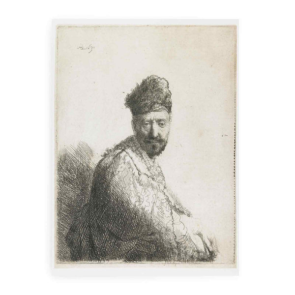 A bearded Man in a furred oriental Cap and Robe the Artist's Father Painting