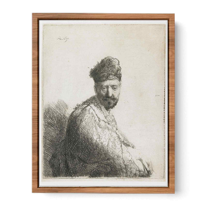 A bearded Man in a furred oriental Cap and Robe the Artist's Father Painting