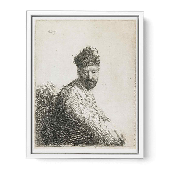 A bearded Man in a furred oriental Cap and Robe the Artist's Father Painting