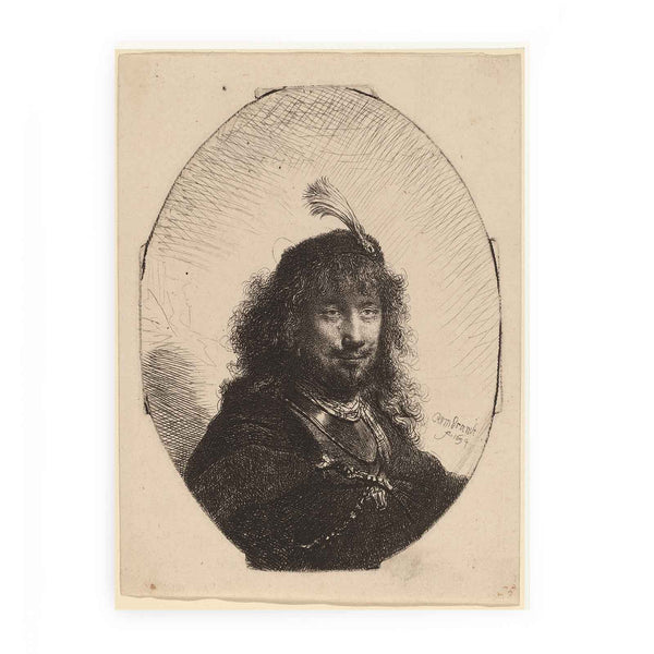 Self-Portrait with plumed Cap and lowered Sabre Painting