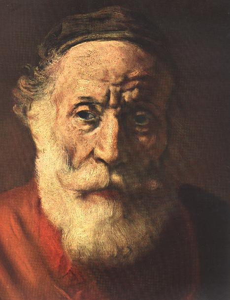 Portrait of an Old Man in Red (detail -1) 1652-54 