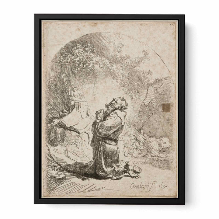 Saint Jerome praying Arched Painting