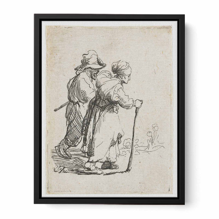 Two Tramps; a Man and a Woman Painting