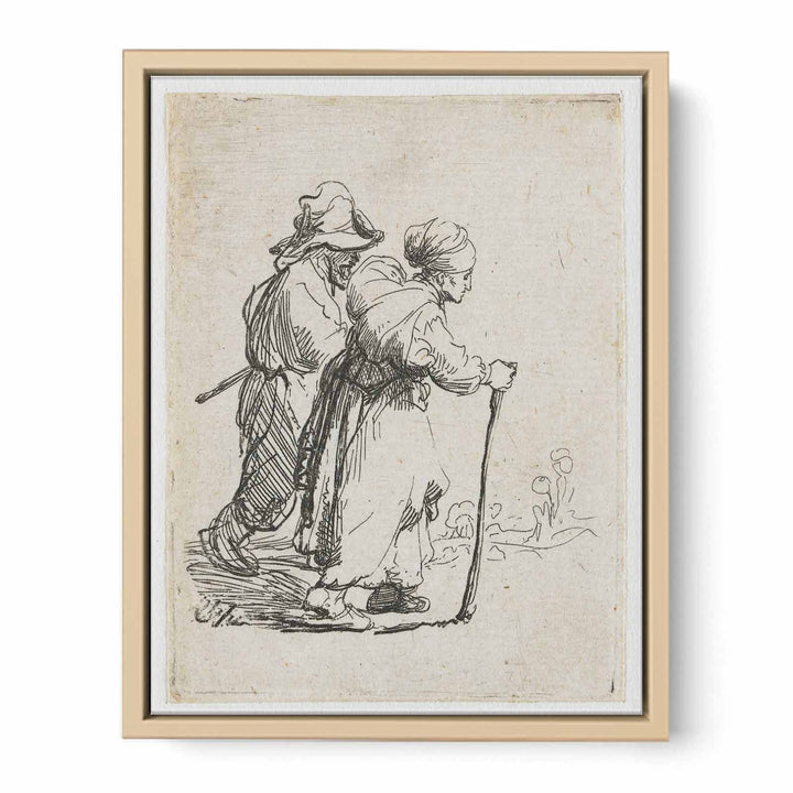 Two Tramps; a Man and a Woman Painting