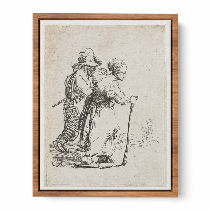 Two Tramps; a Man and a Woman Painting