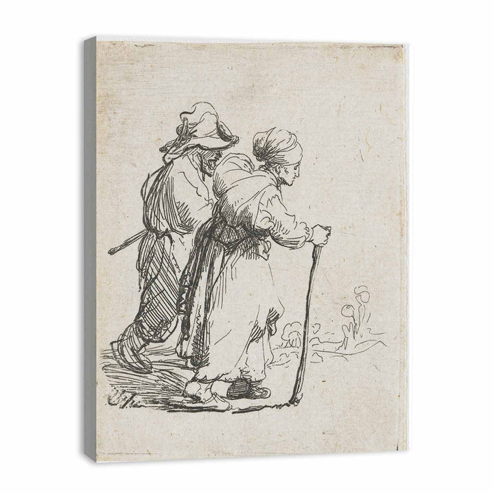 Two Tramps; a Man and a Woman Painting