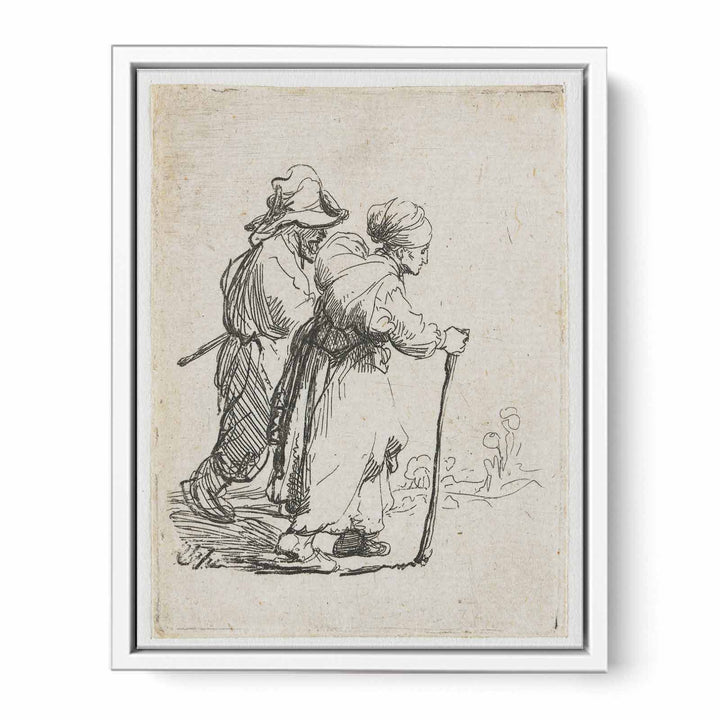 Two Tramps; a Man and a Woman Painting