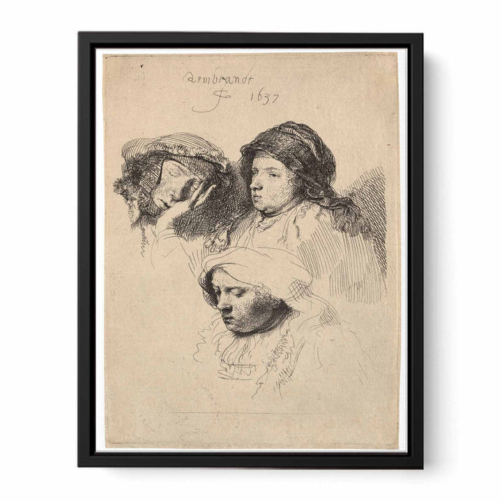 Three Heads of Women one asleep Painting