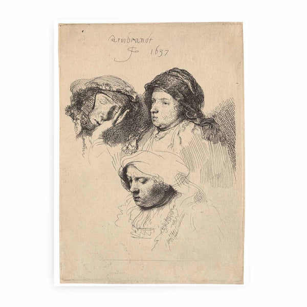 Three Heads of Women one asleep Painting