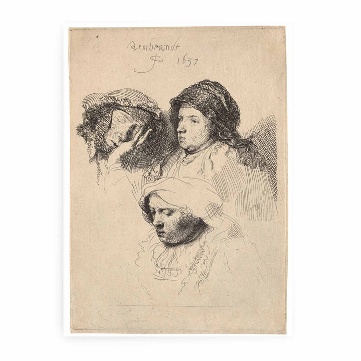 Three Heads of Women one asleep Painting