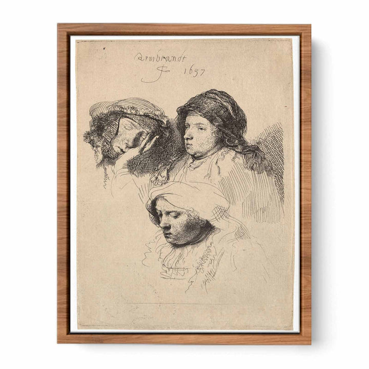Three Heads of Women one asleep Painting