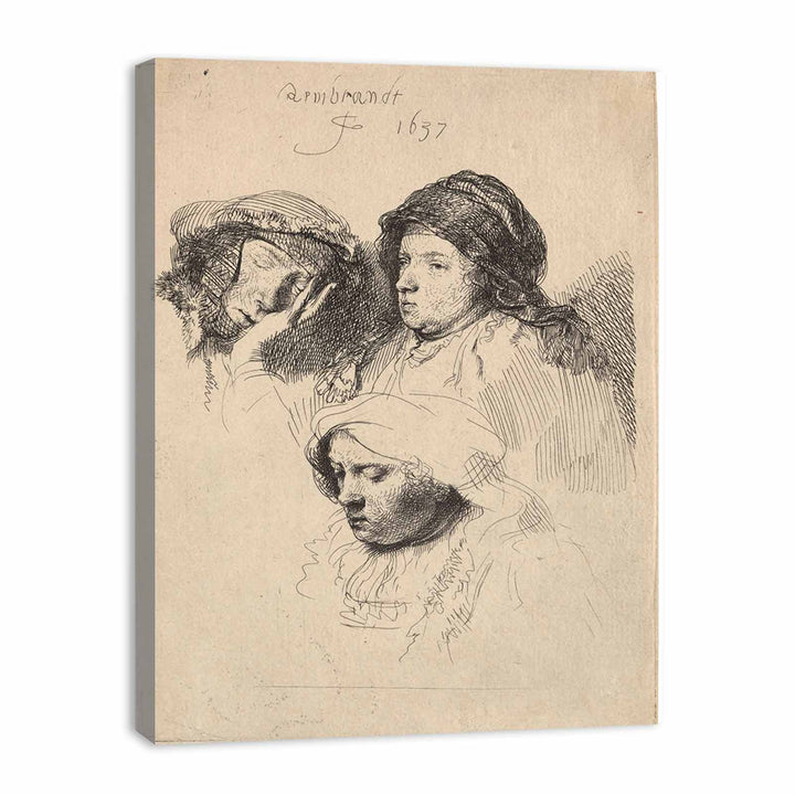 Three Heads of Women one asleep Painting