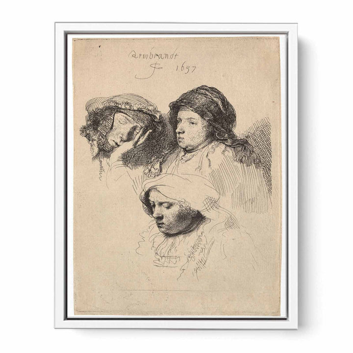 Three Heads of Women one asleep Painting