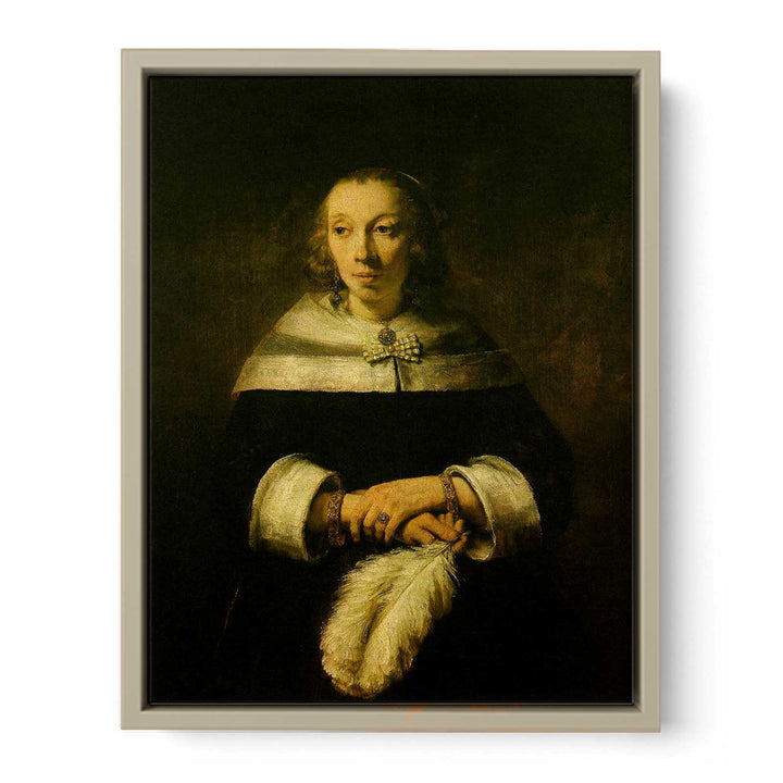 Portrait of a Lady with an Ostrich-Feather Fan c. 1660
 Painting