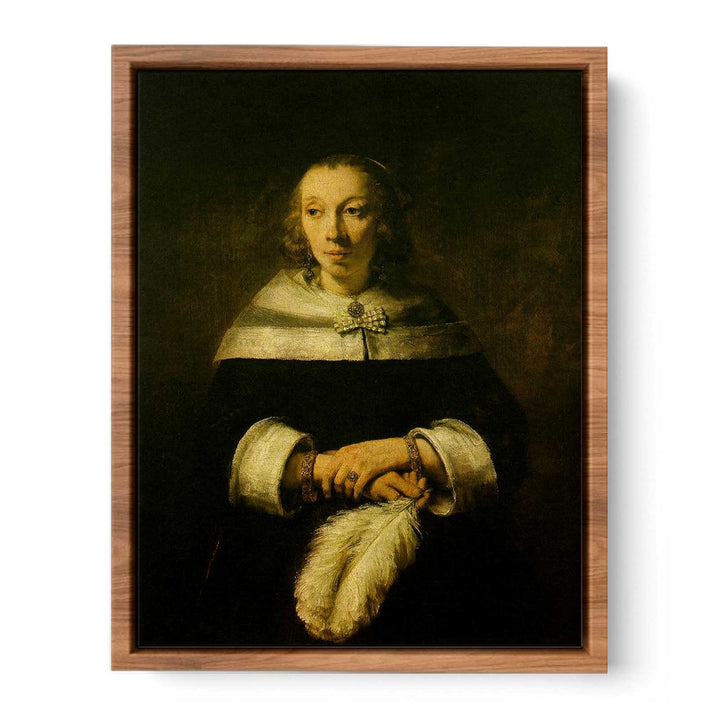 Portrait of a Lady with an Ostrich-Feather Fan c. 1660
 Painting