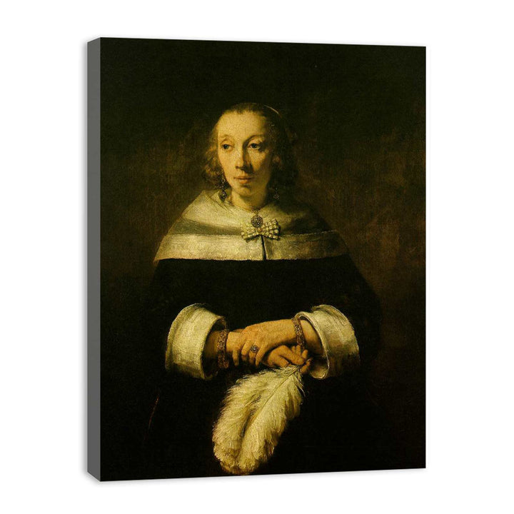 Portrait of a Lady with an Ostrich-Feather Fan c. 1660
 Painting