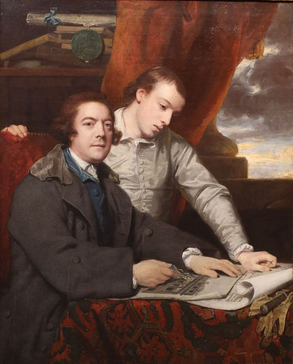 Portrait of James Paine 1717-89 architect, and his son James, 1764 