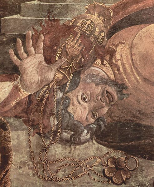 Frescoes in the Sistine Chapel in Rome, the scene of punishment Levites 