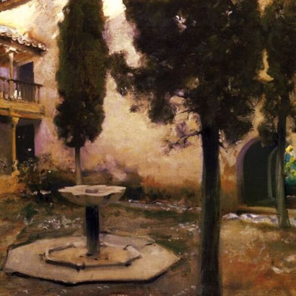 Alhambra, Patio de la Reja Painting by John Singer Sargent