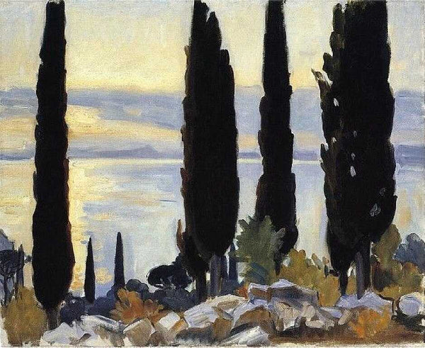 Cypress Trees At San Vigilio Painting by John Singer Sargent