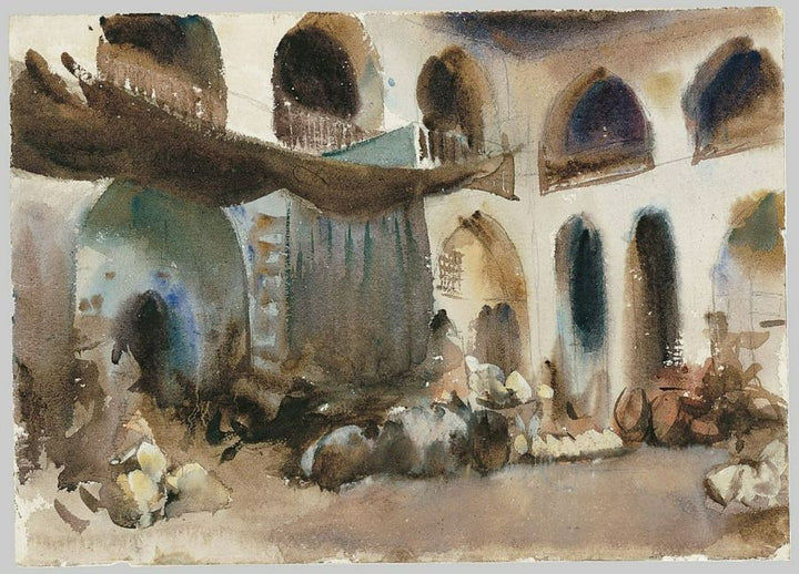 Market Place 1890s Painting by John Singer Sargent