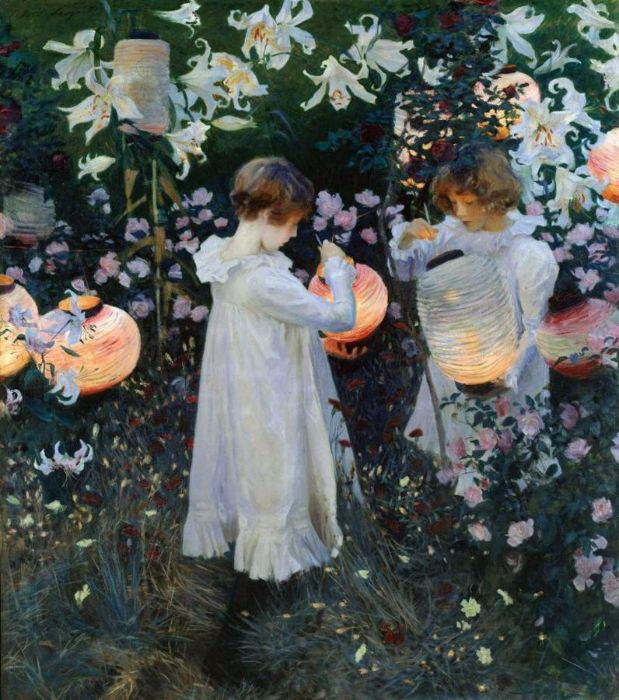 Carnation, Lily, Lily, Rose, from 'The World's Greatest Paintings' published by Oldham's Press in 1920 