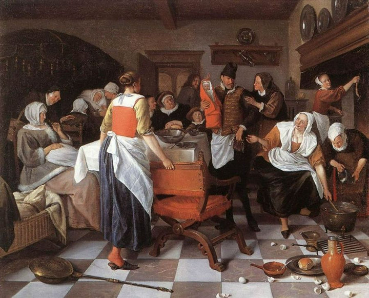 "Oude Vrijer - Jonge Meid" c. 1665 Painting by Jan Steen