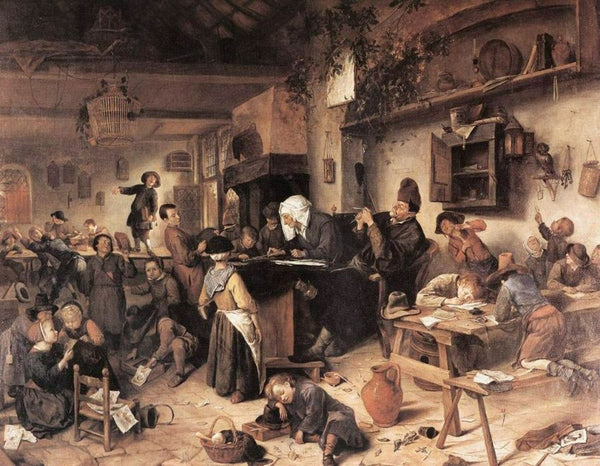 The Village School c. 1670 Painting by Jan Steen