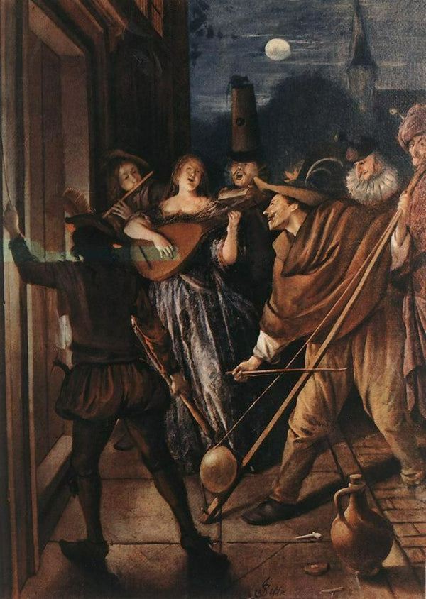 Nocturnal Serenade c. 1675 Painting by Jan Steen