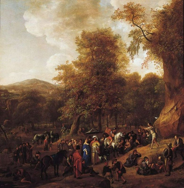 Saint John the Baptist preaching in the Wilderness Painting by Jan Steen