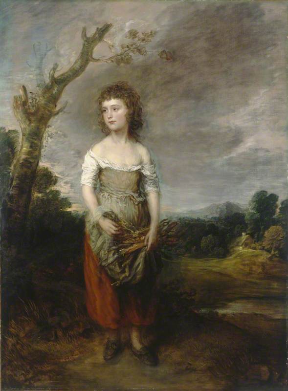 A Peasant Girl Gathering Faggots in a Wood 