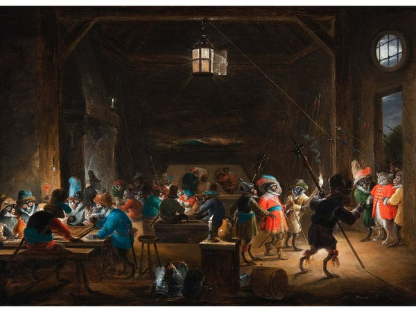 Guardroom with monkeys 