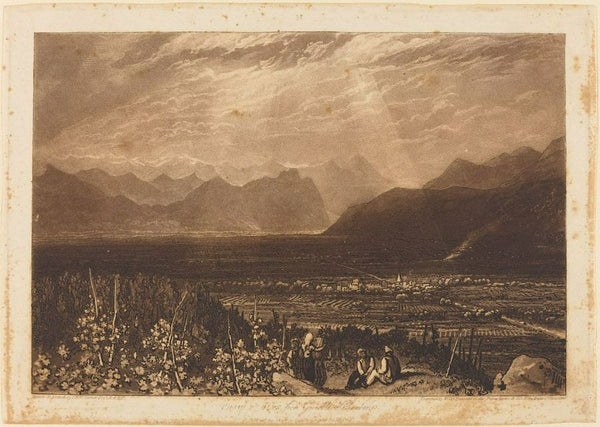 Chain of Alps from Grenoble to Chamberi, from the Liber Studiorum, engraved by William Say, 1812 Painting by Joseph Mallord William Turner