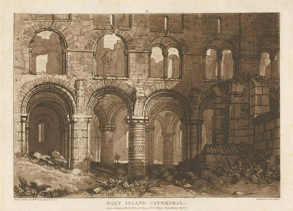 Holy Island Cathedral, engraved by Charles Turner 1773-1857 1808 Painting by Joseph Mallord William Turner