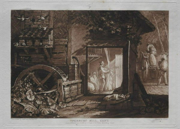 Penbury Mill, Kent, engraved by Charles Turner 1773-1857 published 1808 Painting by Joseph Mallord William Turner