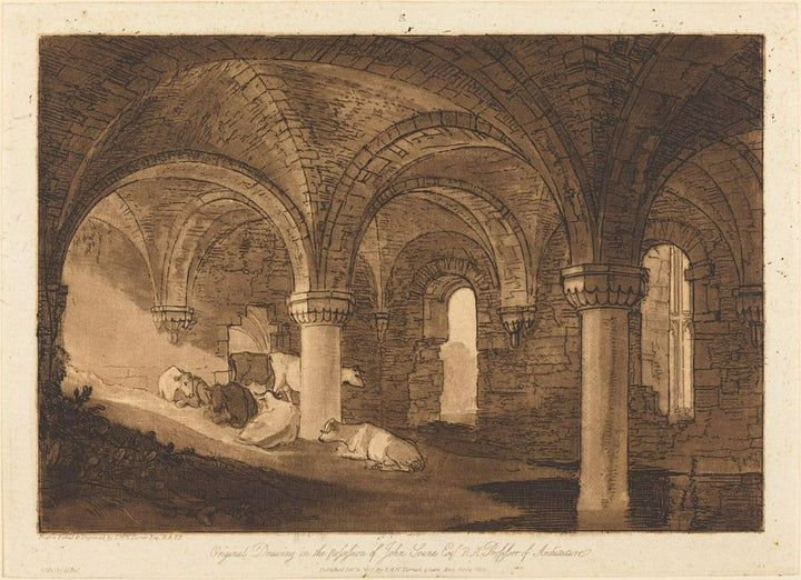 The Crypt of Kirkstall Abbey, from the Liber Studiorum, 1812 