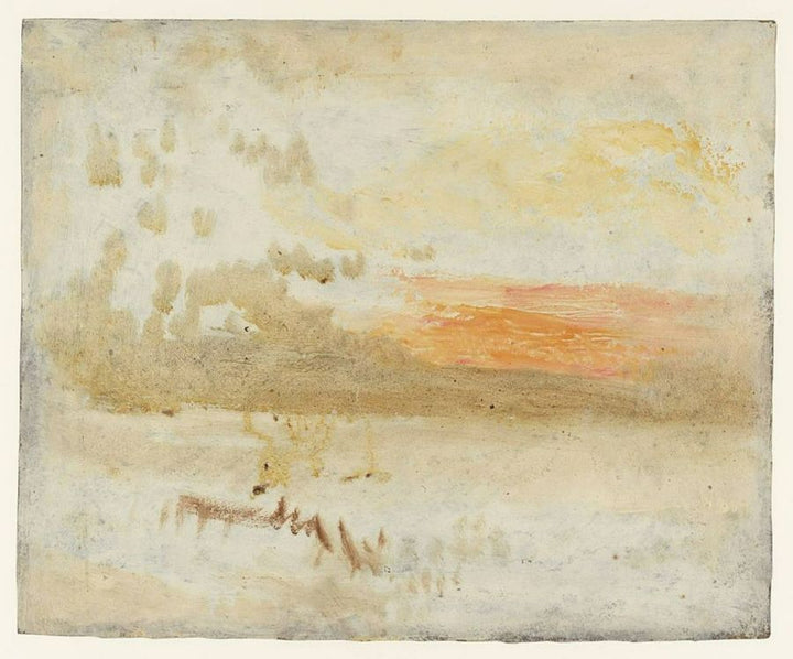 Sunset Seen from a Beach with Breakwater 
