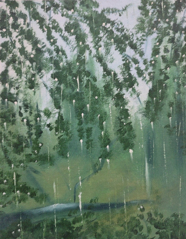 Rain in Forest Oil Painting 