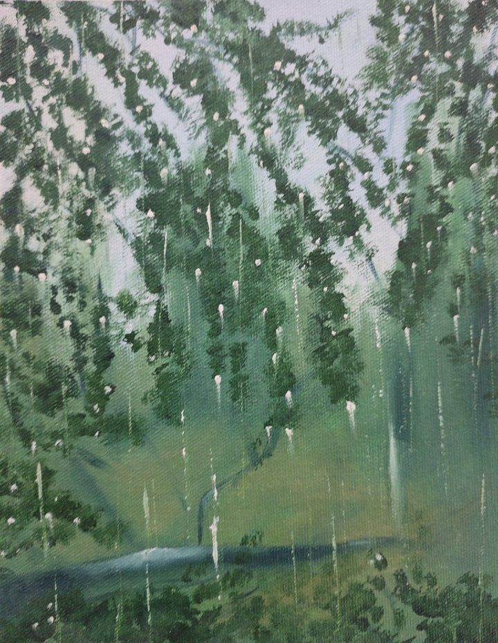 Rain in Forest Oil Painting 