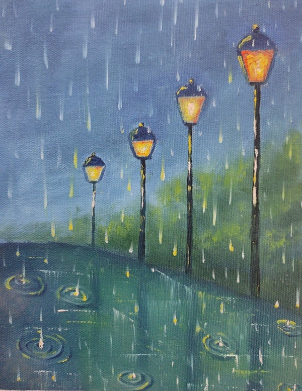 Rain Oil Painting 