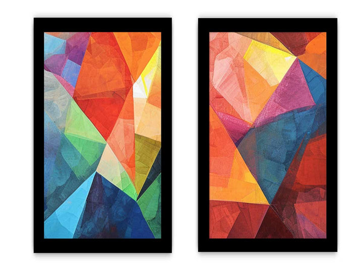 2 Panel Geometric Circle Art Painting