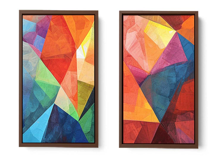 2 Panel Geometric Circle Art Painting