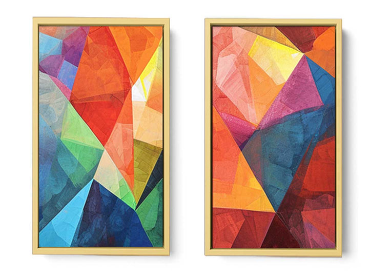 2 Panel Geometric Circle Art Painting